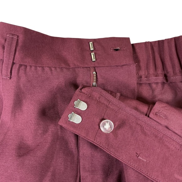 A New Day Burgundy Dress Pants Womens 12 High Rise Pleated Work Office Core - Picture 4 of 15